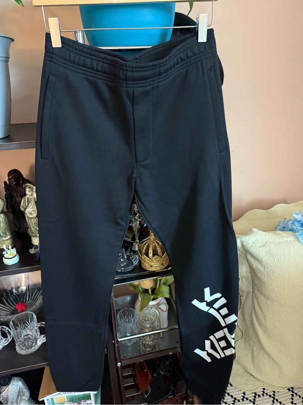 Kenzo Black Logo Drawstring Joggers